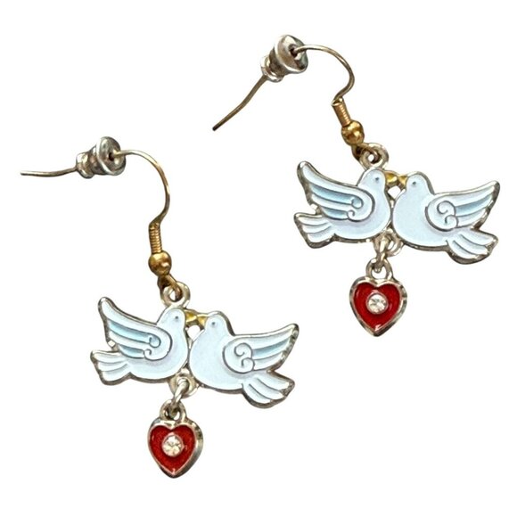 Holiday Earrings - Turtle Doves- 12 Days of Christmas #2 - Picture 1 of 4